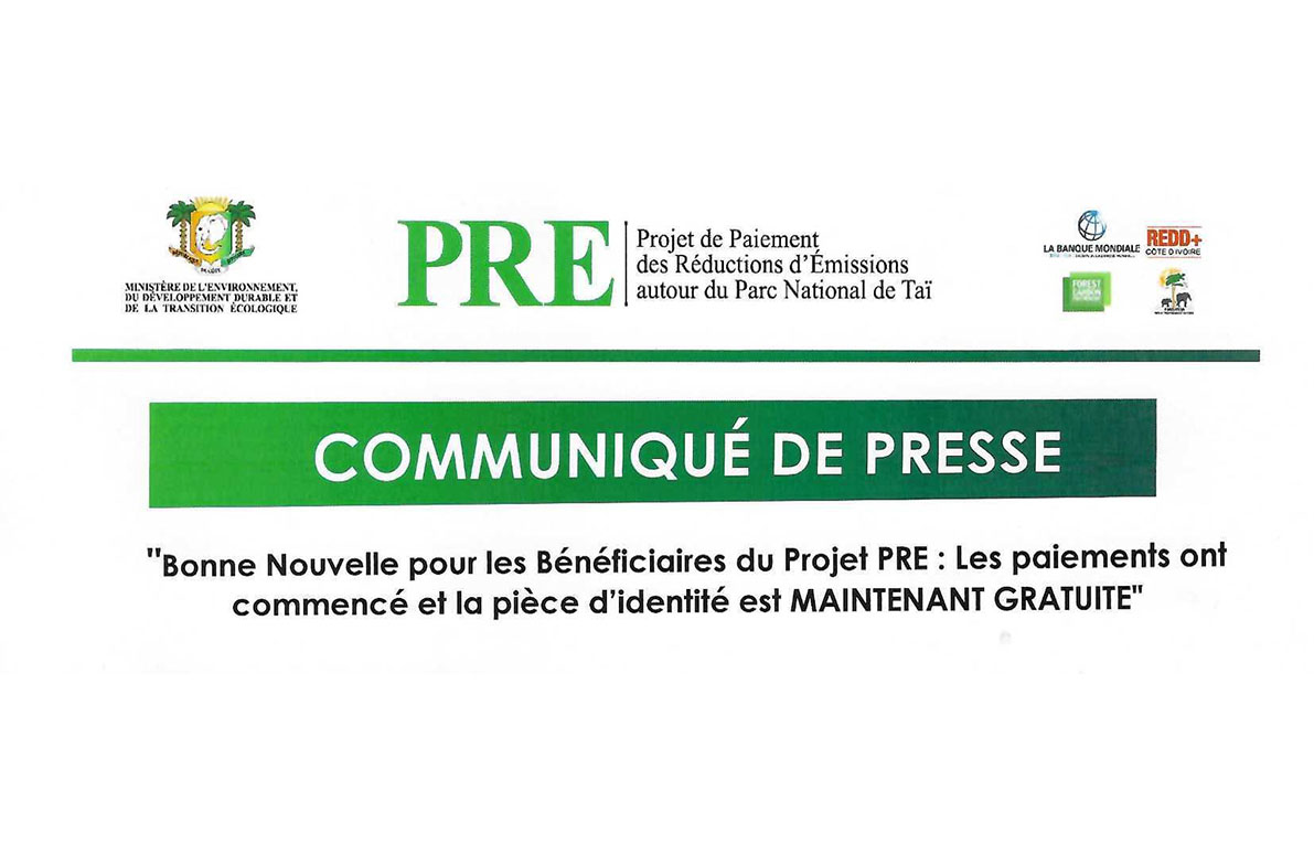 Communiqué : Projet PRE | Les paiements ont commencé et la pièce d&rsquo;identité est maintenant gratuite.